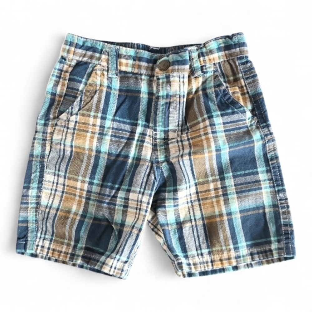 Plaid Blue and Tan Shorts